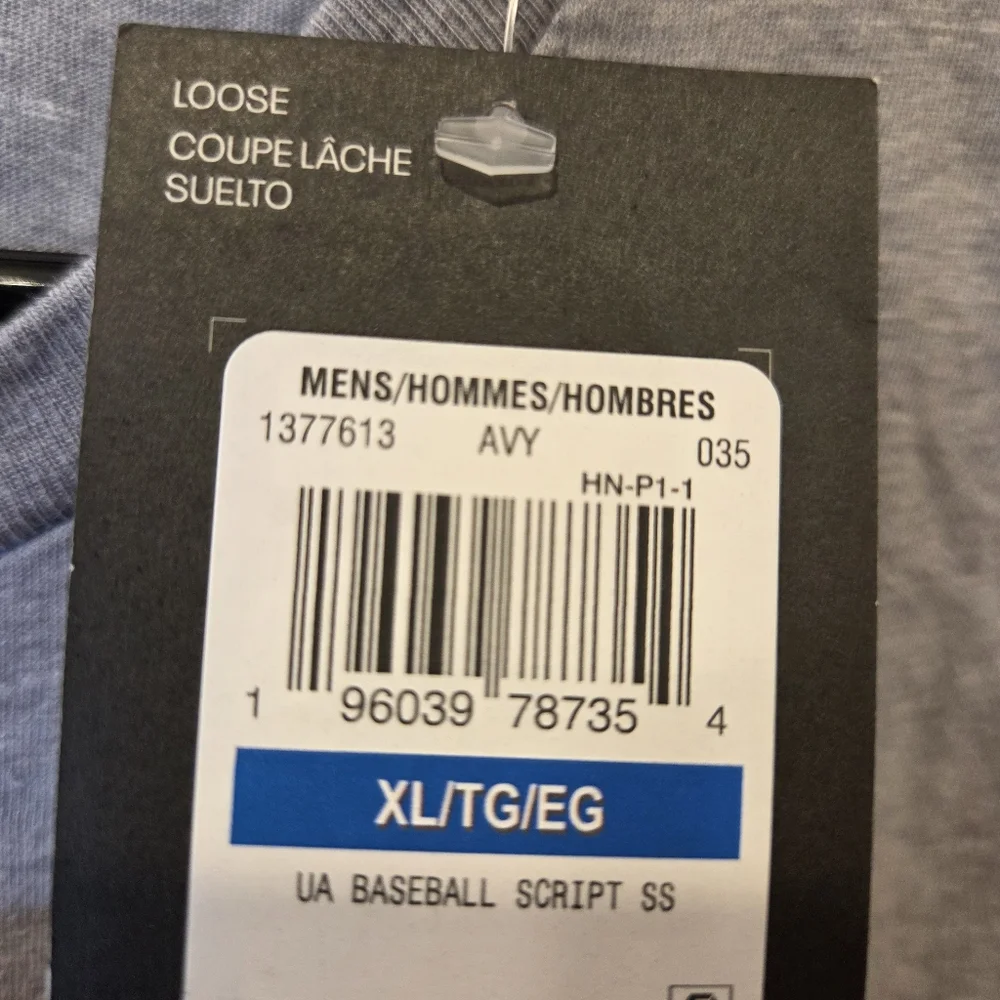 Under Armour Men’s XL Baseball Script Graphic T-Shirt Grey Loose Fit NWT - Picture 6 of 9